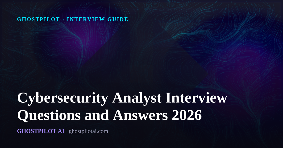 GhostPilot interview guide: Cybersecurity Analyst Interview Questions and Answers 2026