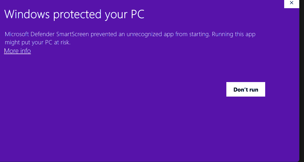 SmartScreen step 1