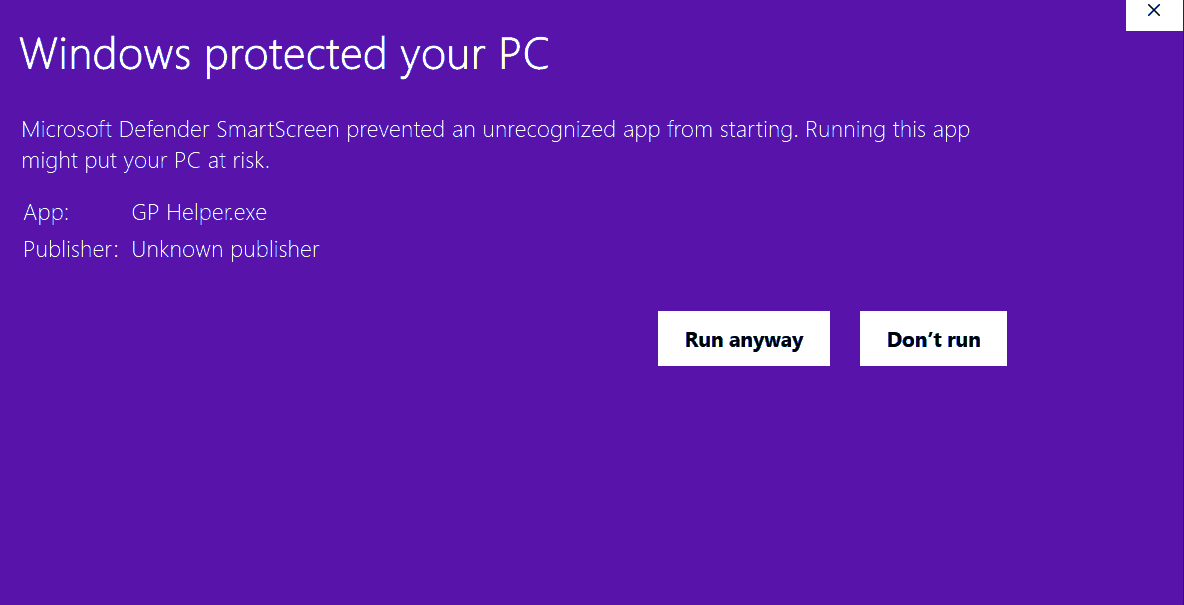 SmartScreen step 2